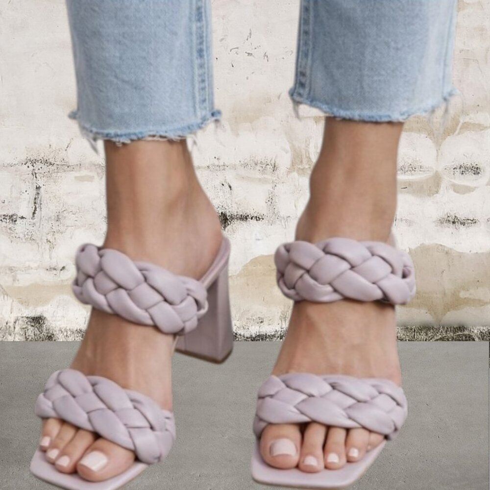Marc Fisher Women's Hammy Woven Sandals Lavender Size 8.5